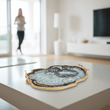 Celina Black And Gold Agate Tray