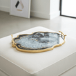 Celina Black And Gold Agate Tray