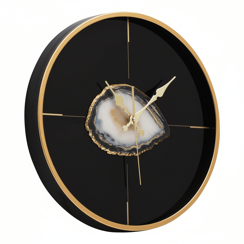 Celina Black And Gold Round Wall Clock