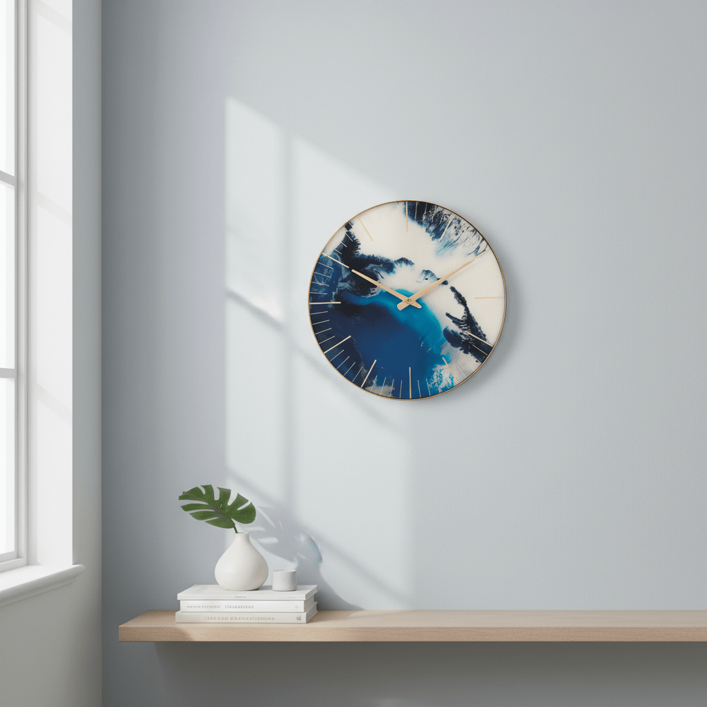 Celina Blue Abstract Wall Clock