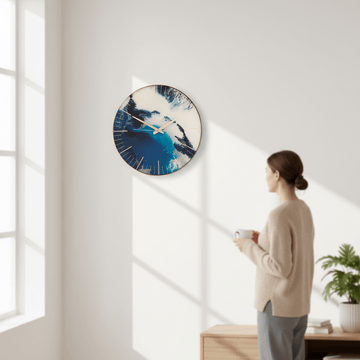 Celina Blue Abstract Wall Clock