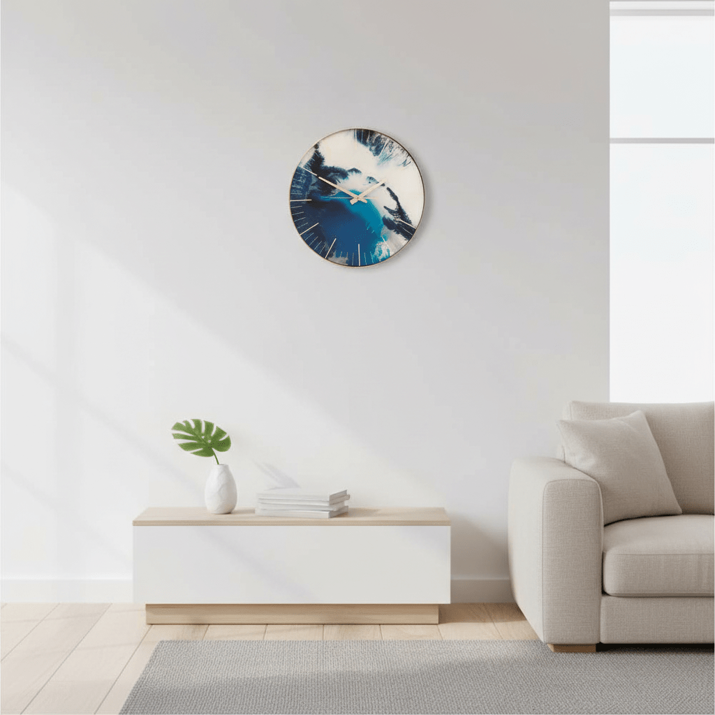 Celina Blue Abstract Wall Clock