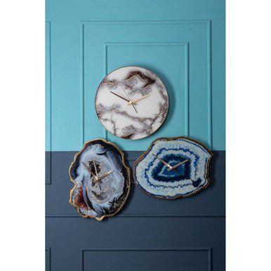 Celina Multicolour Agate Effect Wall Clock