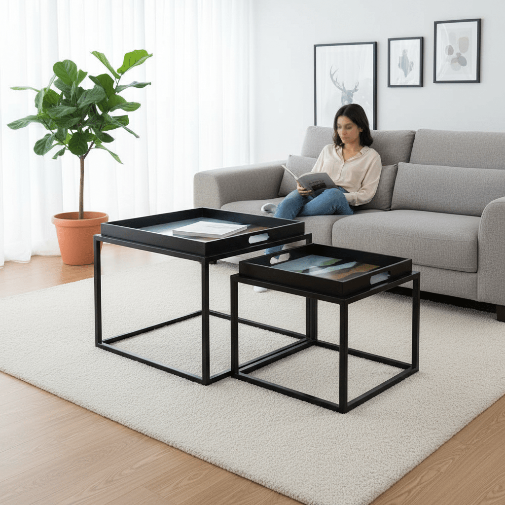 Celina Set Of 2 Assorted Colour Nesting Tables