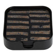 Celina Set Of Four Square Black and Gold Coasters