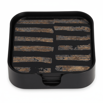 Celina Set Of Four Square Black and Gold Coasters