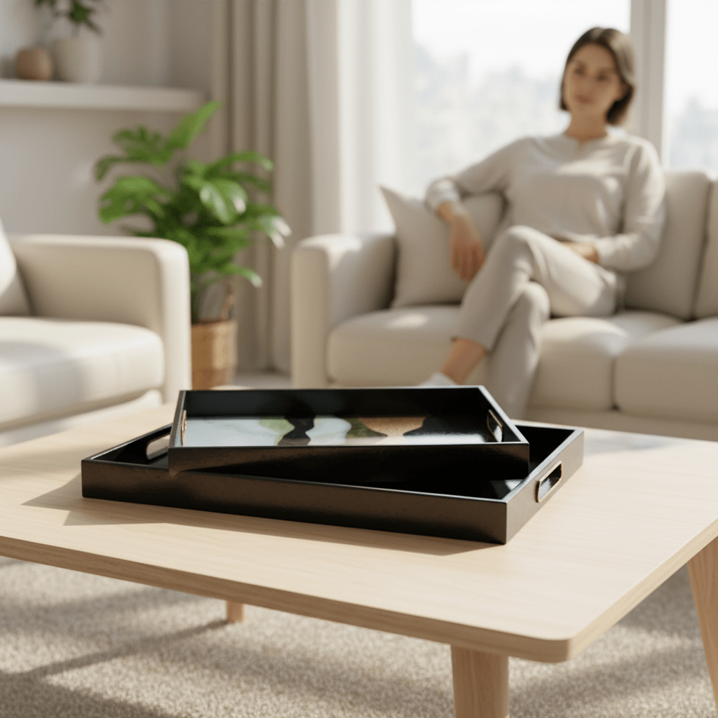 Celina Set Of Two Assorted Colour Rectangular Trays