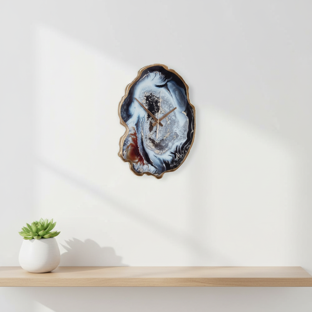 Celina Multicolour Agate Effect Wall Clock