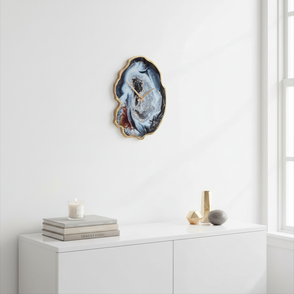 Celina Multicolour Agate Effect Wall Clock
