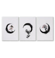 Cherry Blossom Painting Japandi Enso Circle Ink Art as a wrapped canvas