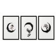 Cherry Blossom Painting Japandi Enso Circle Ink Art | Set of 3