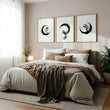 Cherry Blossom Painting Japandi Enso Circle Ink Art | Set of 3