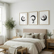 Cherry Blossom Painting Japandi Enso Circle Ink Art | Set of 3
