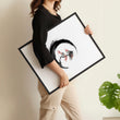 Cherry Blossom Painting Japandi Enso Circle Ink Art displayed on a wall in a styled room — view 10