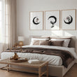 Cherry Blossom Painting Japandi Enso Circle Ink Art displayed on a wall in a styled room — view 4