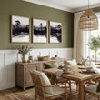 Chinese Artwork Ink Landscape Bonsai & Misty Mountains wall art displayed on a wall in a styled room — view 3