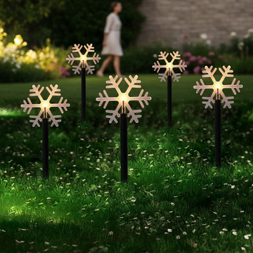 Christmas Snowflake Garden Lights Snowflake Lights Outdoor Waterproof Christmas Decor Ground Lights Lawn Night Light