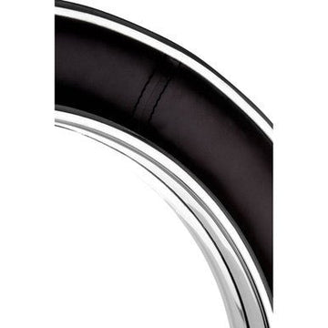 Churchill Black Genuine Leather Wide Rim Wall Mirror