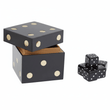 Churchill Games Black and Gold Dice Box with 5 Black Dice