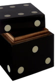 Churchill Games Black And White Dice Box With 5 Dice