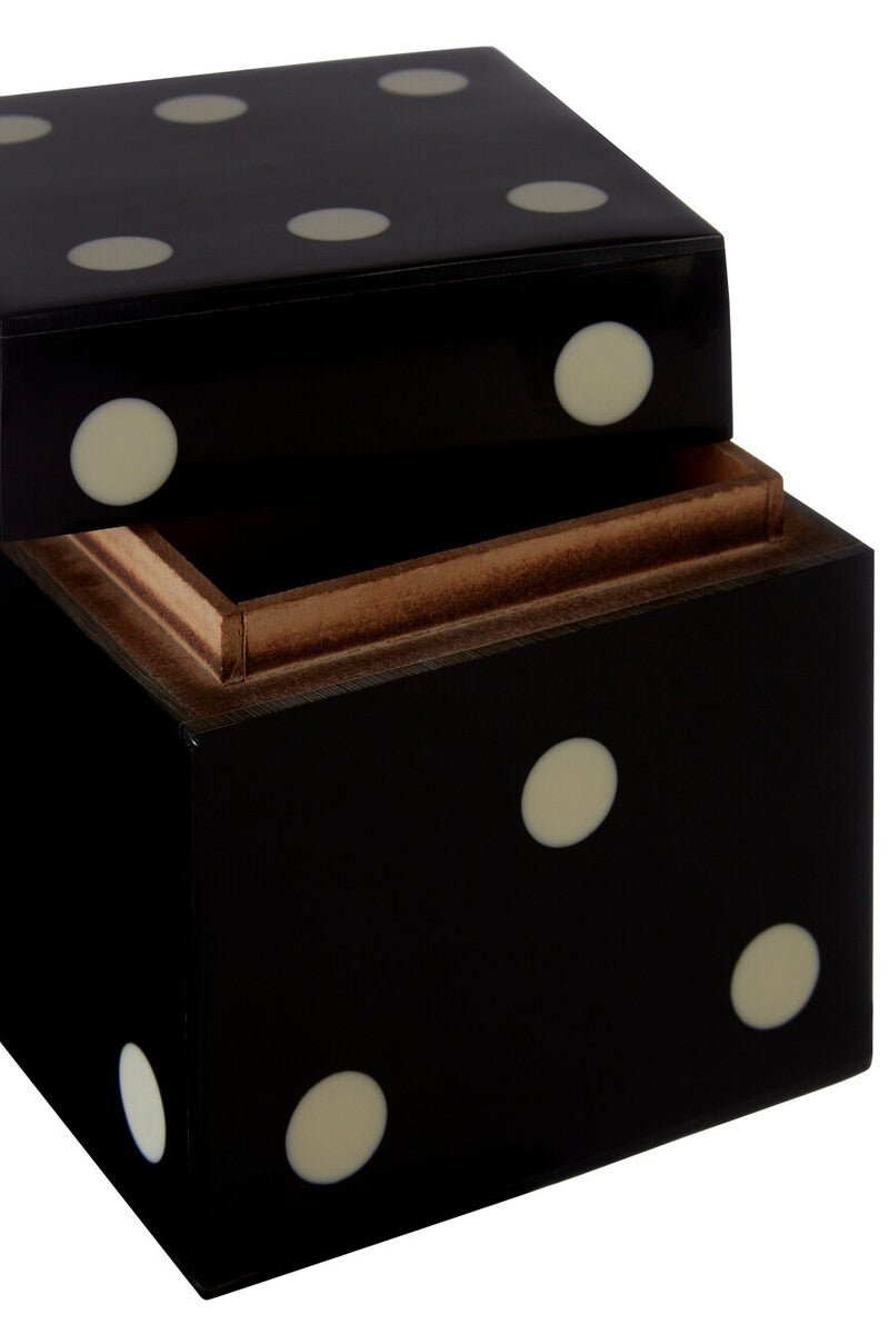Churchill Games Black And White Dice Box With 5 Dice