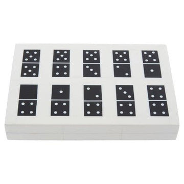 Churchill Games Black and White Rectangular Domino Box