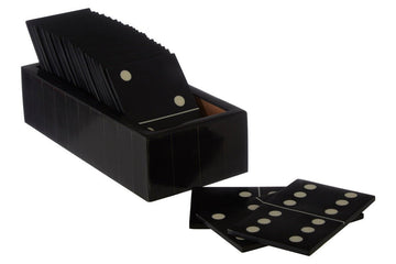 Churchill Games Black Domino Set With Black Dominoes