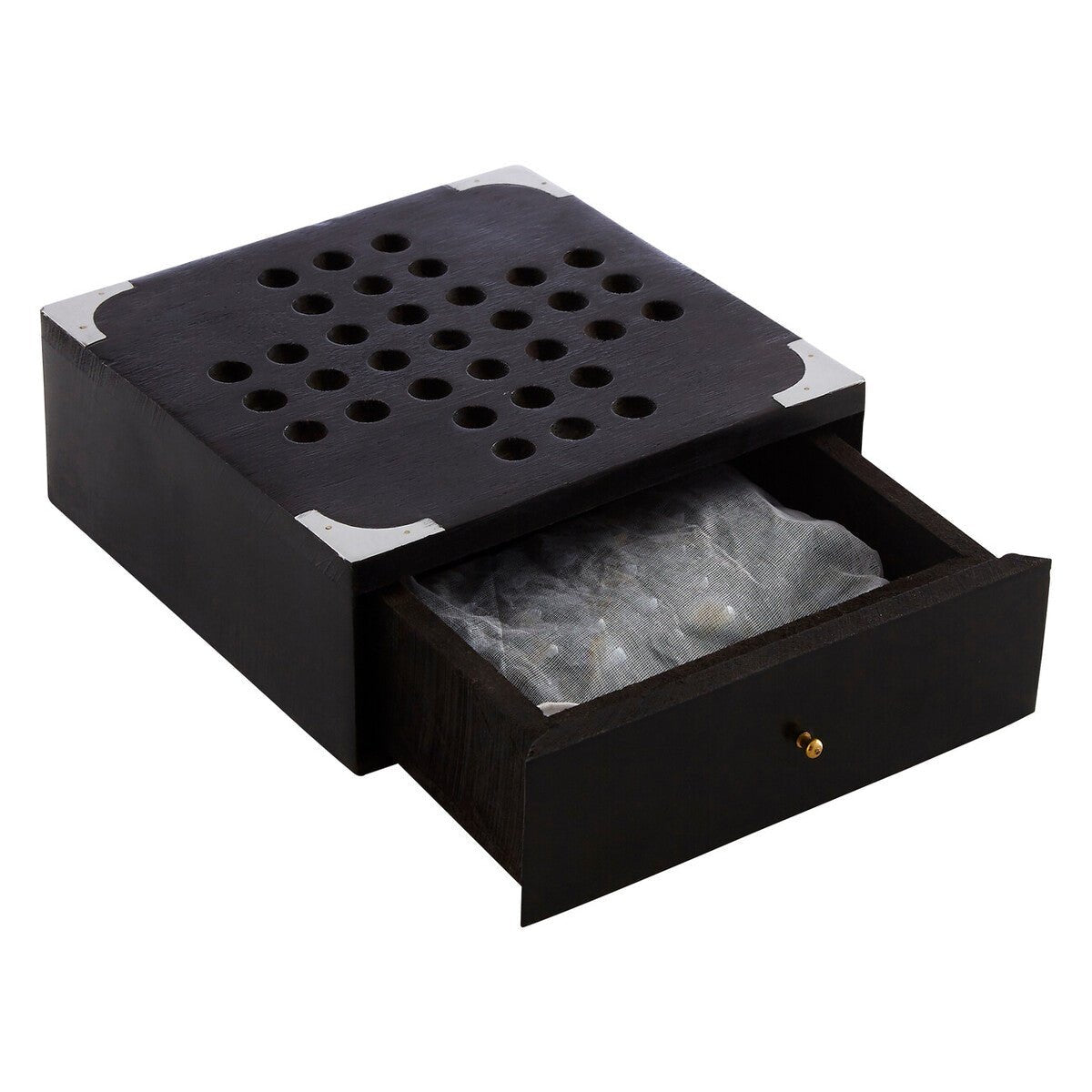 Churchill Games Black Sheesham Wood Solitaire Games Box