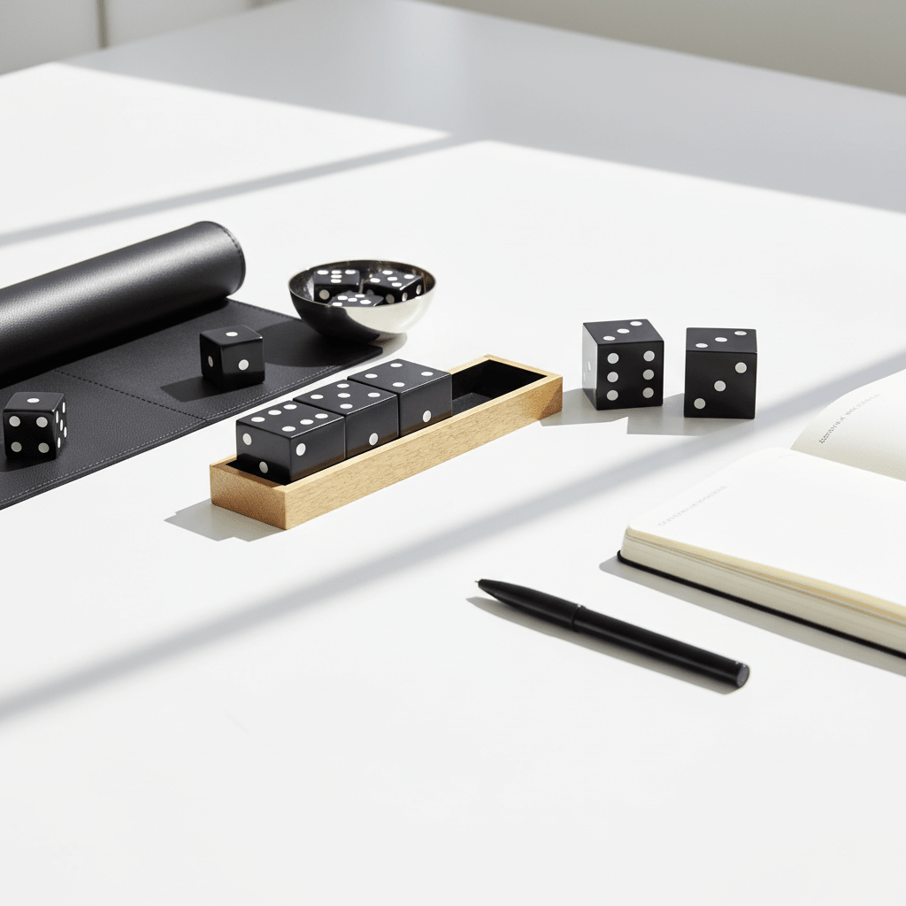 Churchill Games Gold Dice Set with 5 Black Dice