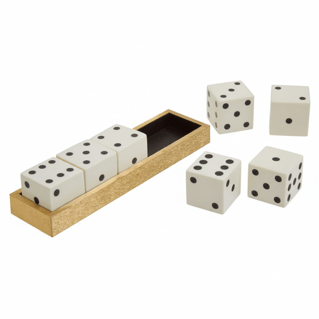 Churchill Games Gold Dice Set with 5 White Dice