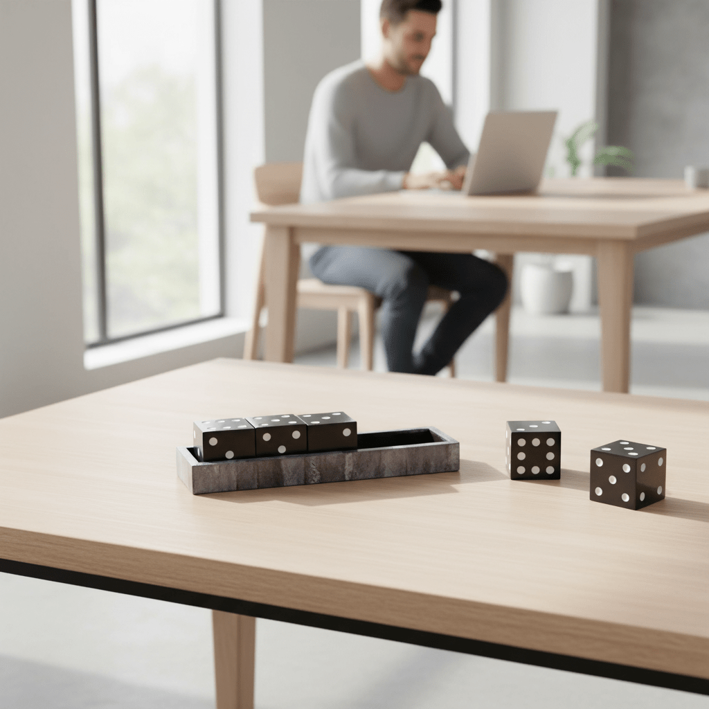 Churchill Games Grey Bone Dice Set with Black Dice