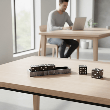 Churchill Games Grey Bone Dice Set with Black Dice