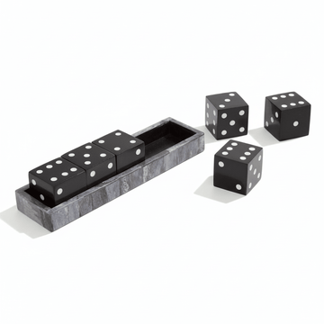 Churchill Games Grey Bone Dice Set with Black Dice