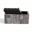 Churchill Games Grey Bone Domino Set with Black Dominoes