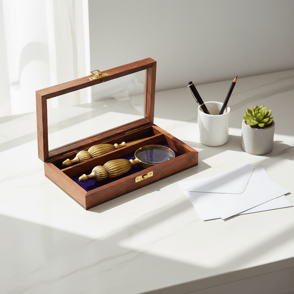 Churchill Gold Finish Magnifying Glass And Letter Opener