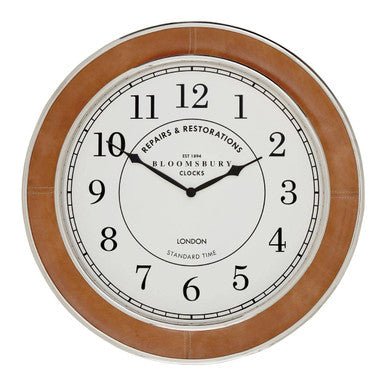 Churchill Tan Genuine Leather Large Wall Clock