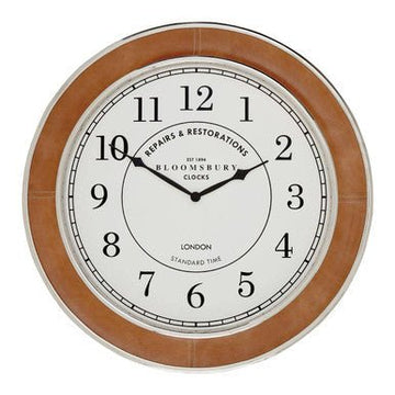 Churchill Tan Genuine Leather Large Wall Clock