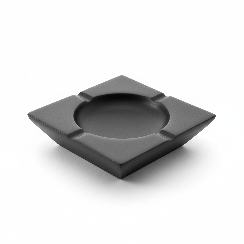 Churchill Black Nickel Finish Square Ashtray