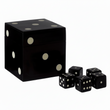 Churchill Games Black And White Dice Box With 5 Dice