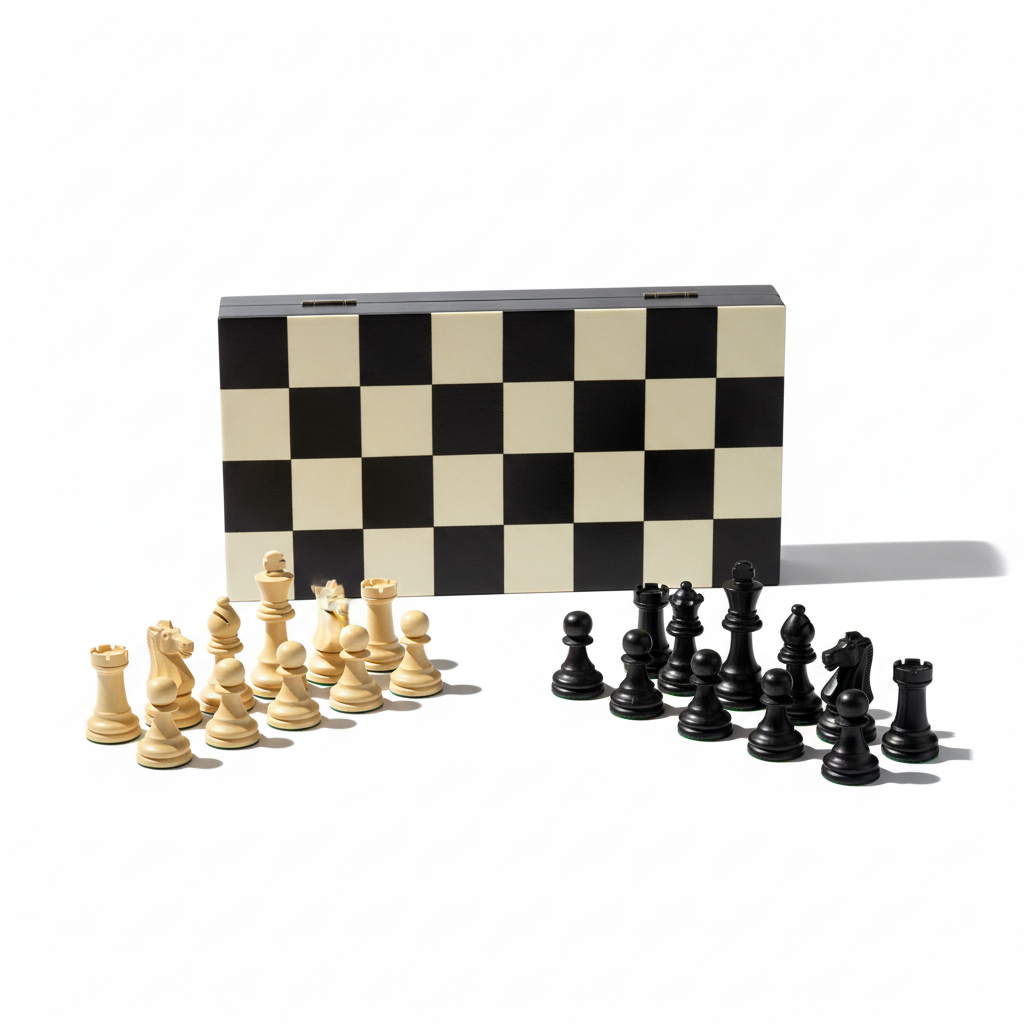 Churchill Games Black And White Foldable Chess Set
