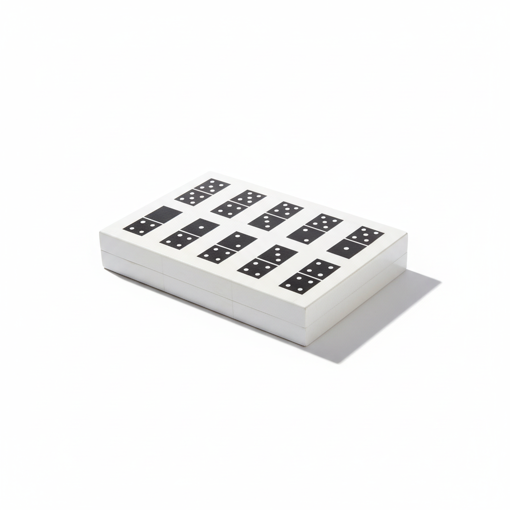 Churchill Games Black and White Rectangular Domino Box