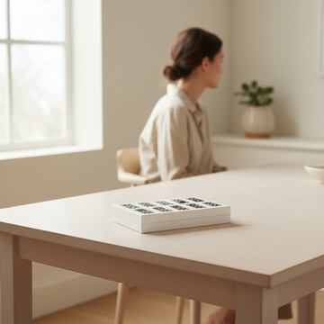 Churchill Games Black and White Rectangular Domino Box