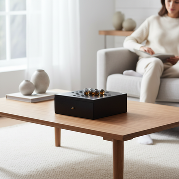 Churchill Games Black Sheesham Wood Solitaire Games Box