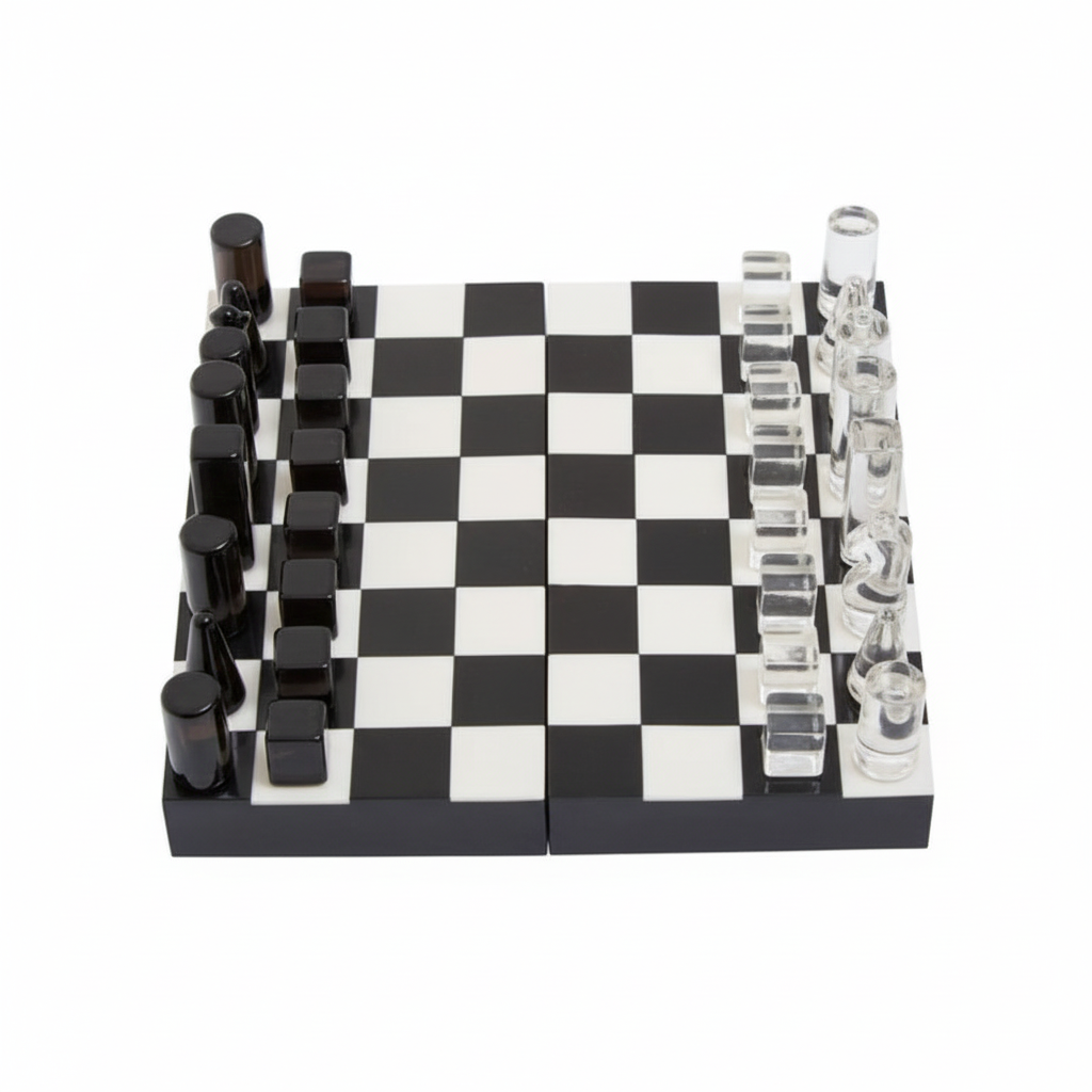 Churchill Games Small Black and White Foldable Chess Set