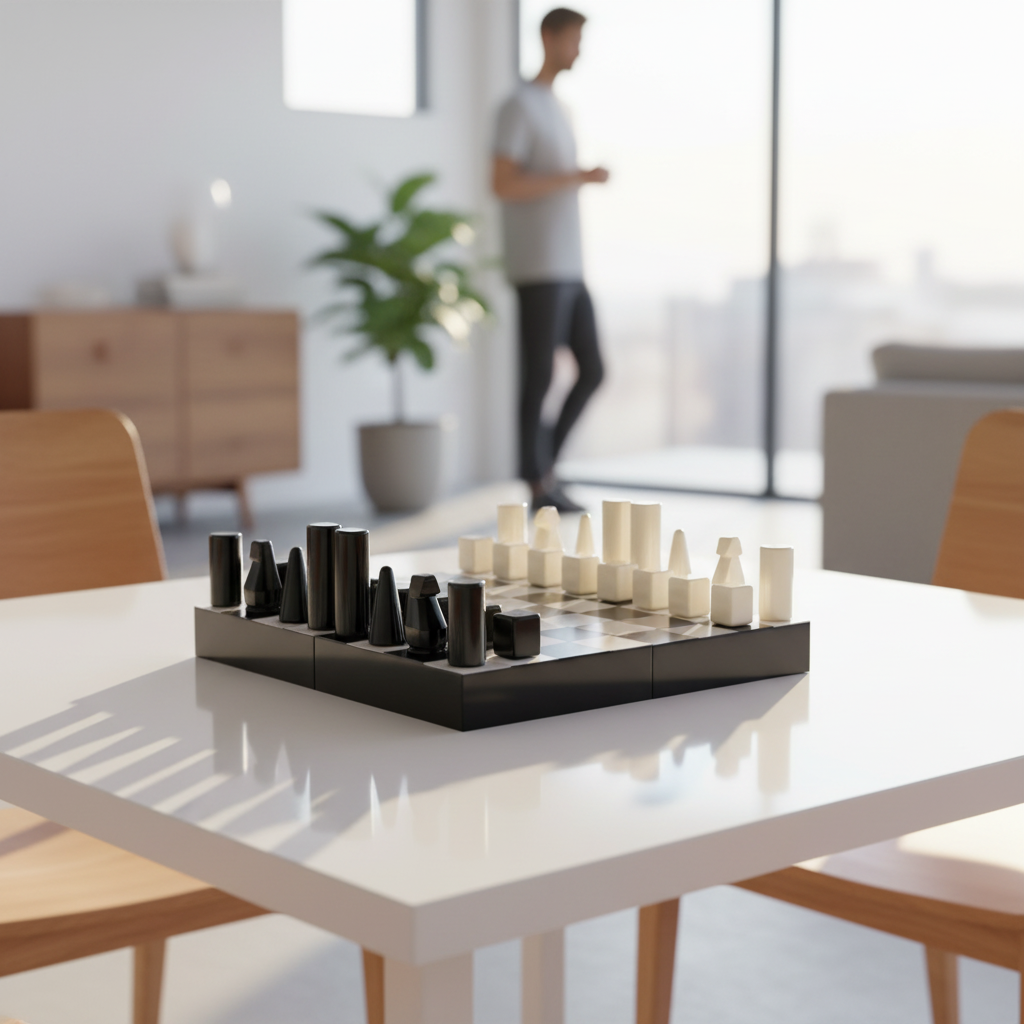 Churchill Games Small Black and White Foldable Chess Set