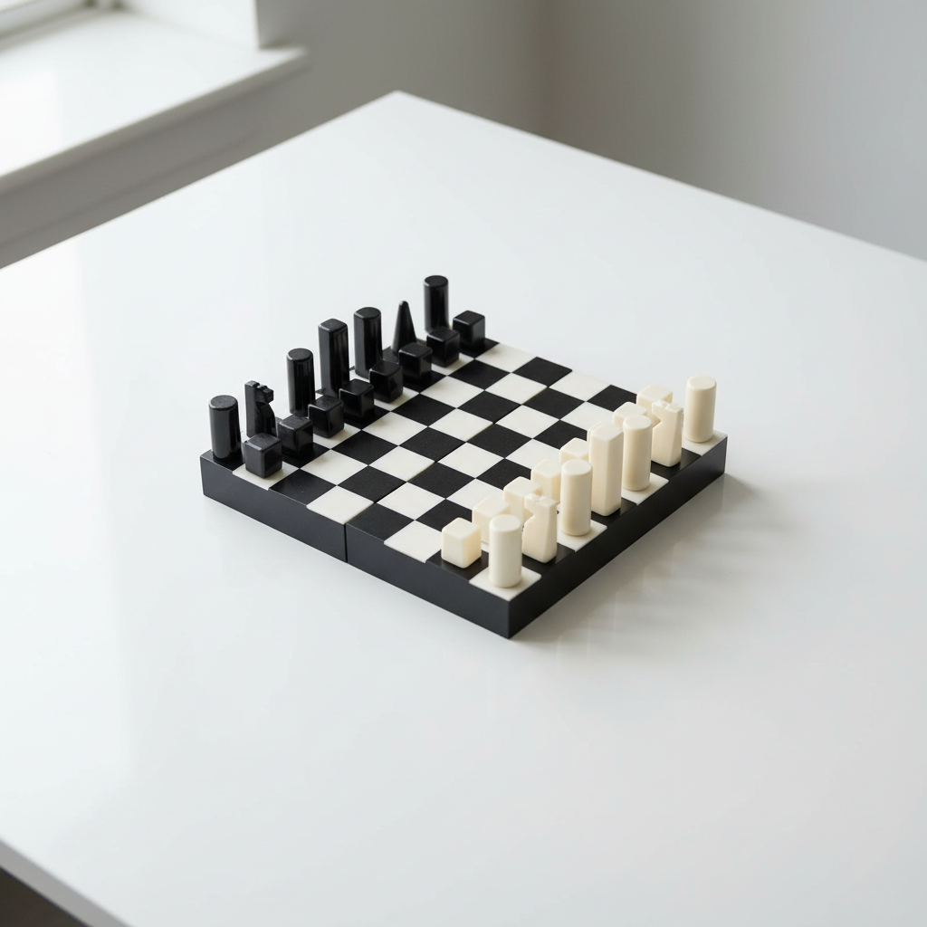 Churchill Games Small Black and White Foldable Chess Set