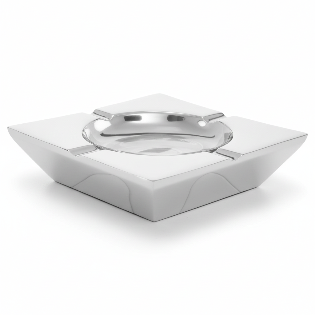 Churchill Nickel Finish Square Ashtray
