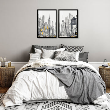 City Prints Wall Art | Set of 2 Urban Skyscrapers Wall art Prints