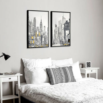 City Prints Wall Art | Set of 2 Urban Skyscrapers Wall art Prints