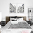 City Wall Art Paris Street Scenes with Eiffel Tower Line Drawing displayed on a wall in a styled room — view 5